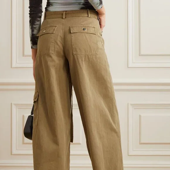 Staud Brayden belted cotton-twill wide-leg pants - Picture 3 of 7
